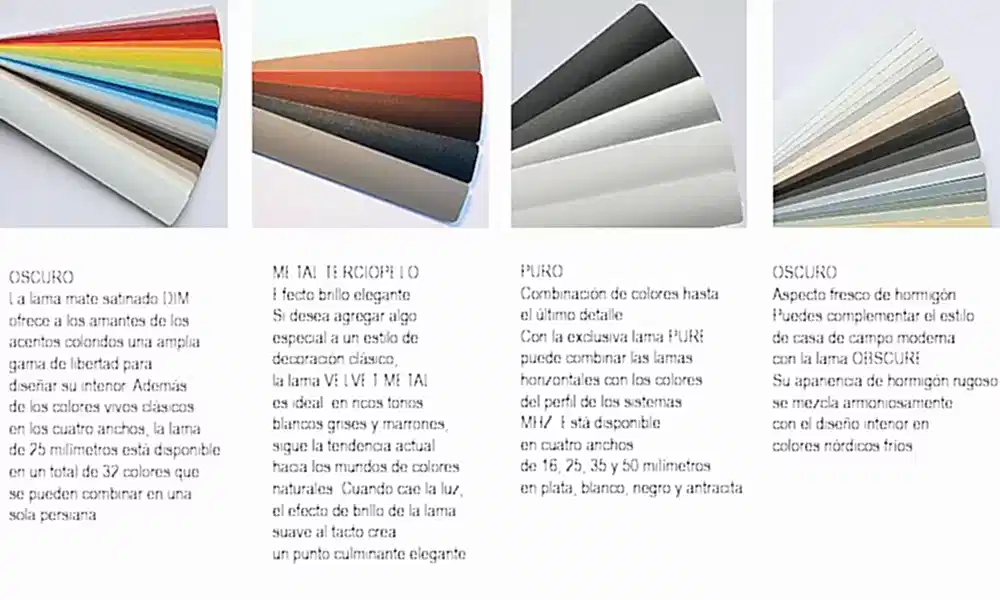 VENICIANASALUMINIO SUS COLORES